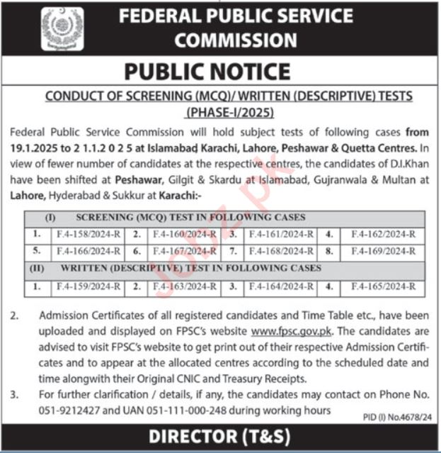 Fpsc Jobs 2025