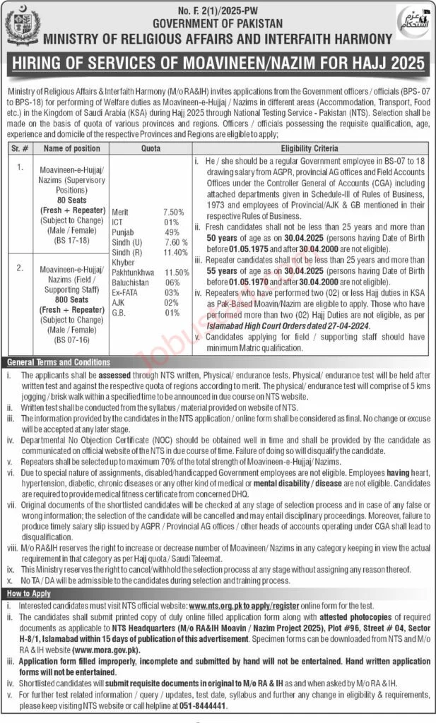 NTS Jobs 2025